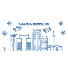 Usa Alabama Birmingham Winter City Skyline