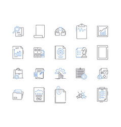 Information Handling Line Icons Collection Data