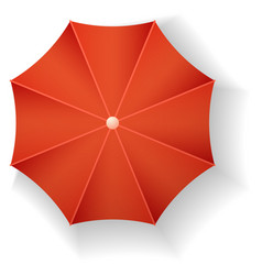 Red Parasol Umbrella Top View Sun Shade