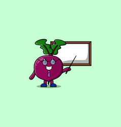 Cute Cartoon Beetroot Teaching With Whiteboard