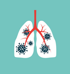 Virus Cells Eating Lung Cells Biting Lung