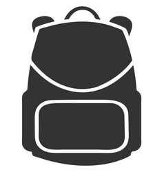 Backpack Black Icon Hiking Tourist Or School Bag