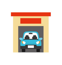 Car Inside Garage Icon Image