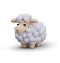 Cute Little Sheep On White Background