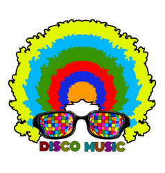 Disco Ball With Colored Glasses And Rainbow