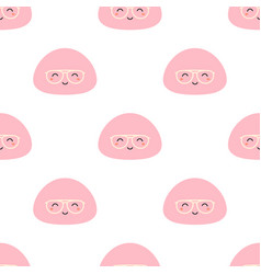 Cartoon Seamless Pattern With Mochi Character