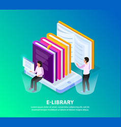 Electronic Library Isometric Background