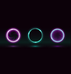 Magic Light Circle Portal Blue Neon Glow Effect