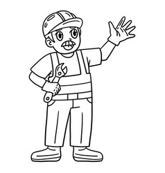 Construction Worker Isolated Coloring Page