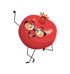 Pomegranate Character With Happy Emotion