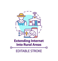 Extending Internet Into Rural Areas Concept Icon