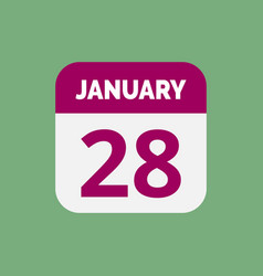 Flat January 28 Calendar Icon Stock