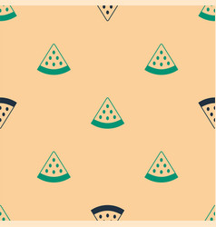 Green And Black Watermelon Icon Isolated Seamless