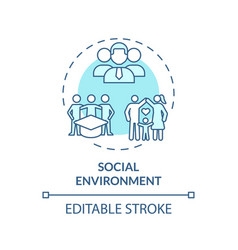 Thin Line Simple Blue Social Environment Icon