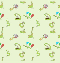 Pattern Snake Characters Cartoon Style Different