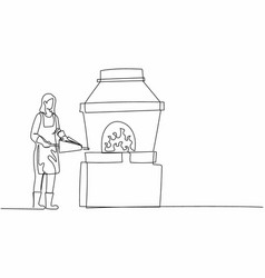 Single Continuous Line Drawing Female Blacksmith