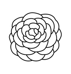 Camellia Flower Spring Line Icon