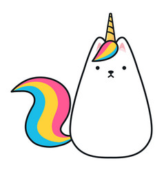 Cartoon Funny Cat Unicorn