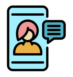 Phone Training Icon Color Outline