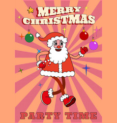 Poster Groovy Hippie Christmas Santa Claus In