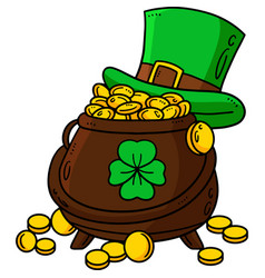 Saint Patricks Day Pot Of Gold Cartoon Clipart