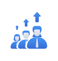 Upgrade Team Business People Icon With Blue