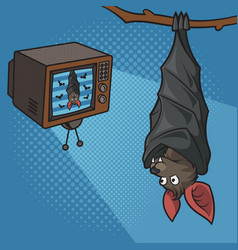 Bat Watching Tv Pinup Pop Art