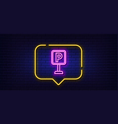 Parking Line Icon Car Park Sign Neon Light