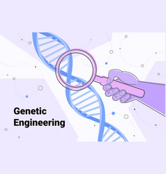 Scientist Looking On Dna Through Magnifying Glass