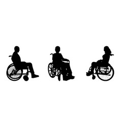 Silhouettes Of People In Wheelchairs