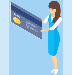 Woman Using Credit Or Debit Card For Banking