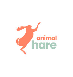 Pets Rabbit Hare Bunny Jump Modern Shape Minimal