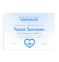 Professional Medical Health Certificate Template