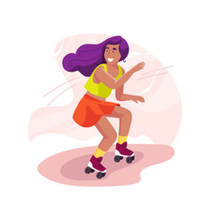 Roller Skating Isolated Cartoon