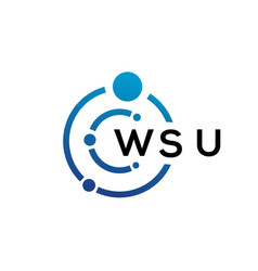 Wsu Letter Technology Logo Design On White