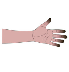 Cartoon Male Hand With Traces Frostbite