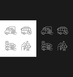 Corporate Perks At Work Linear Icons Set For Dark