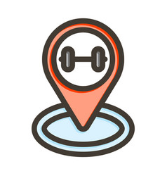 Gym Location Thick Line Filled Colors Icon