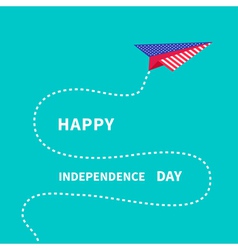 Paper Plane With Dash Line Happy Independence Day