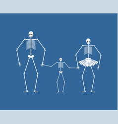 Family Skeleton Dad Mom And Child Dead