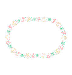 Oval Christmas Frame Border Gingerbread Cookies