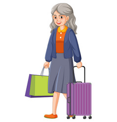 Senior Woman Holding Shopping Bag