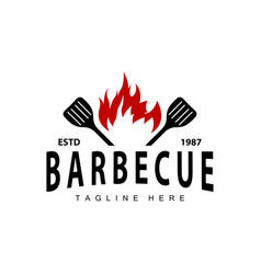 Barbeque Logo Design Bar Restaurant Hot Grill