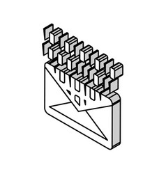 Email Message With Binary Code Isometric Icon