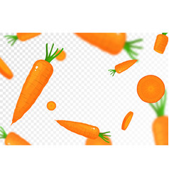 Falling Carrots Isolated On Transparent