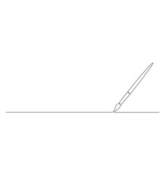 One Continuous Line Drawing Of Painting Brush