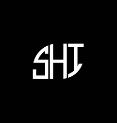 Shi Letter Logo Design On Black Background