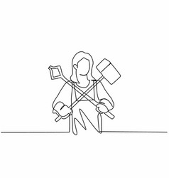 Single Continuous Line Drawing Female Blacksmith