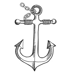 Anchor Sketch Heavy Marine Ship Device Engraving