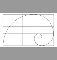 Golden Ratio Sign Logarithmic Spiral In Rectangle